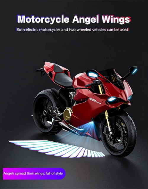 Motorcycle Projector Lights with Angel Wing Light Waterproof